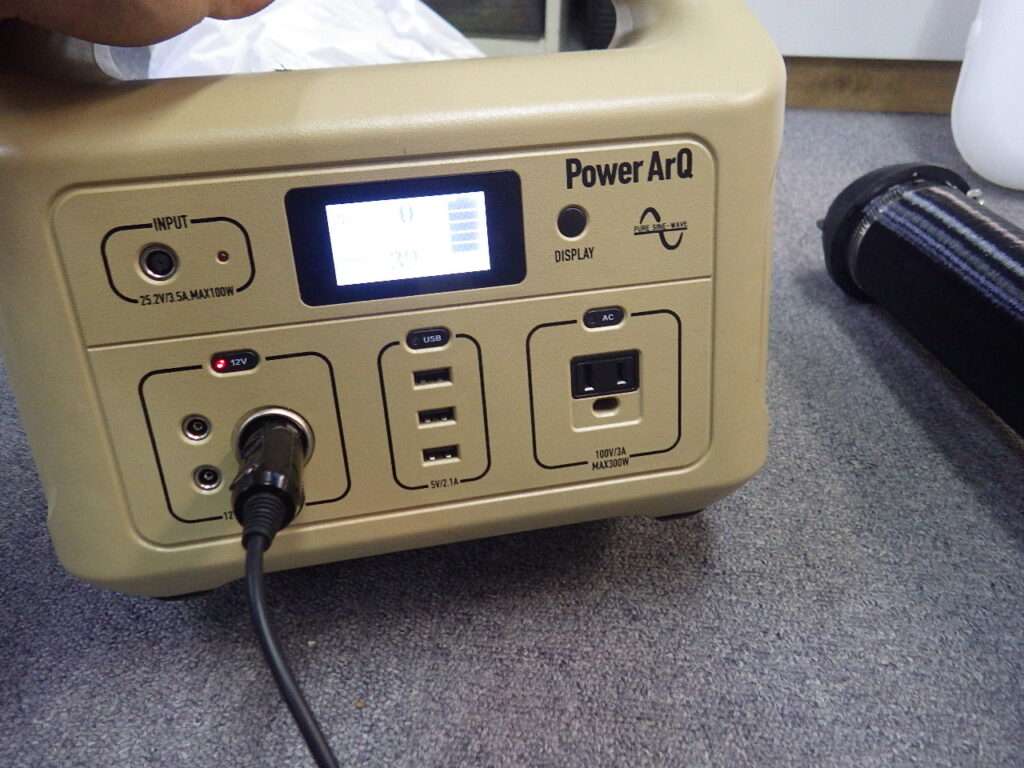 FFヒーター駆動用電源「PowerArQ ポータブル電源 626Wh Smart Tap」